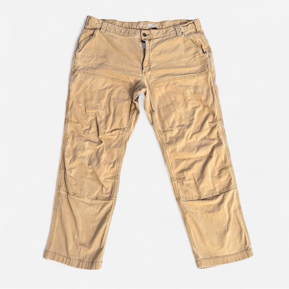 Carhartt Relaxed Fit Tan Cargo Double Knee Work Pants Sz 42x30 (40x28.5)